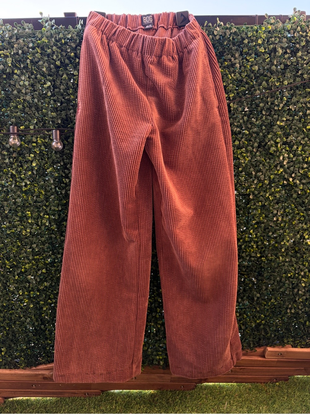 BDG Woman’s Rust Orange Corduroy Elastic-Waist Pants